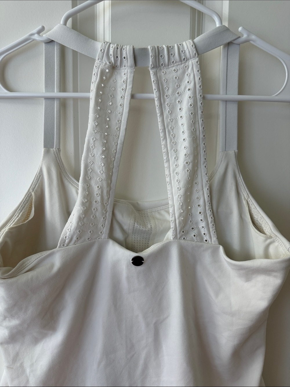 Prana Cream Eyelet Racerback Tank Top - Picture 6 of 9